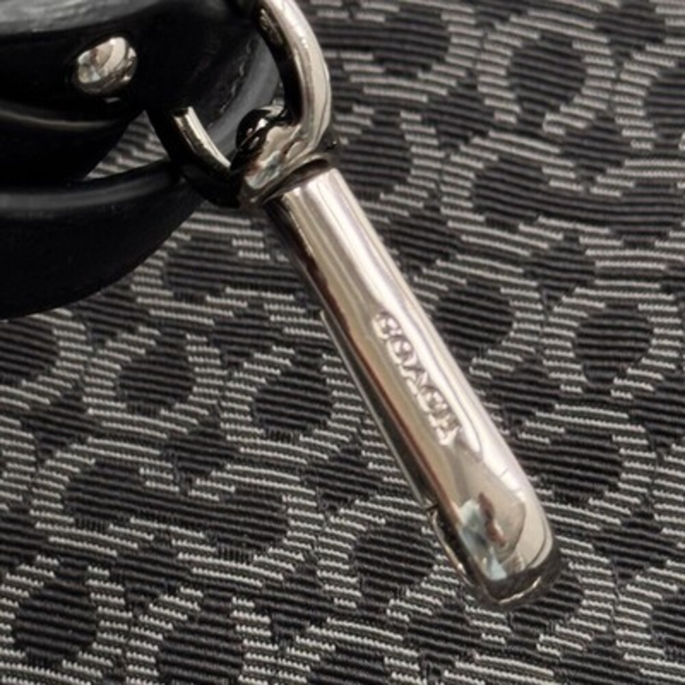 Coach Black Op Art Canvas Leather Madison Bag + Strap CLEAN! - Picture 9 of 11